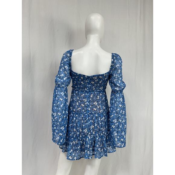 Majorelle 'Ailish' Blue Poly Mini Dress Size XS - Picture 3 of 5